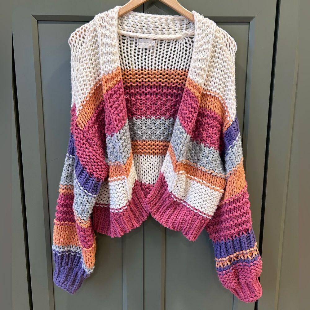 Dreamers By Debut Chunky Knit Colors Cardigan